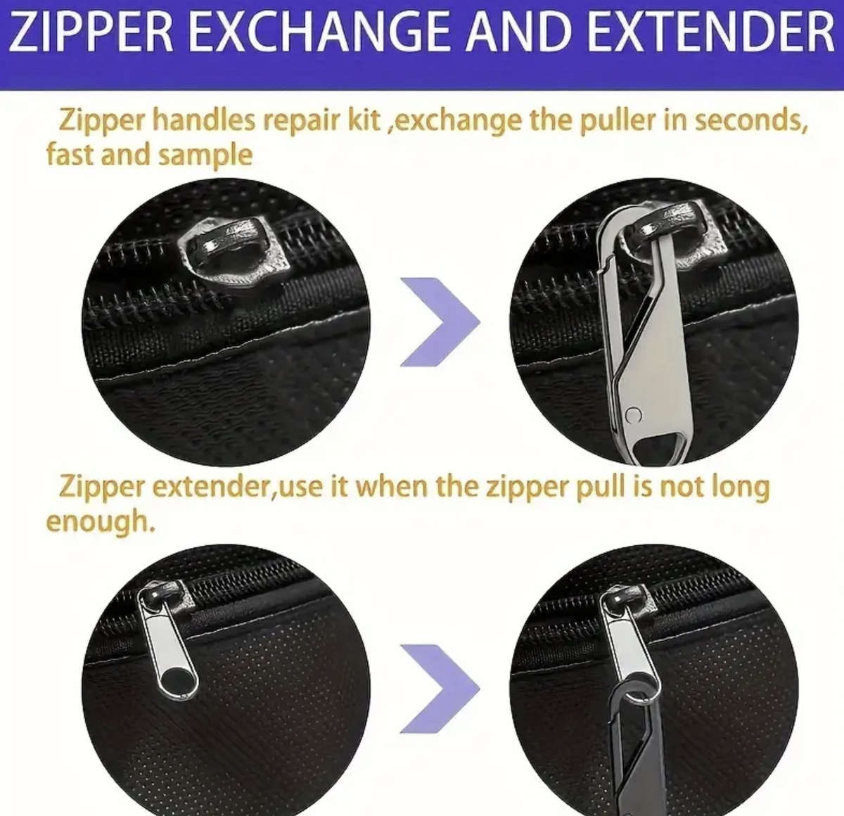 4pc / 1 pack High Quality Removable Zipper Pulls