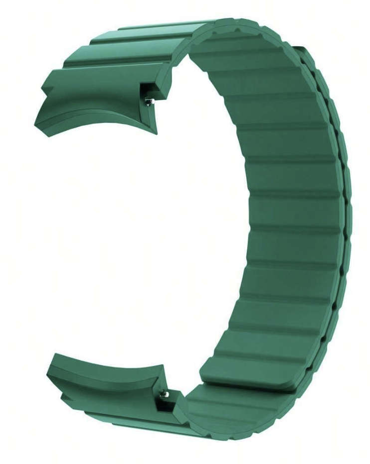 Magnetic Silicone Strap Compatible with Samsung Watch 6 / 5 / 4 (GREEN)