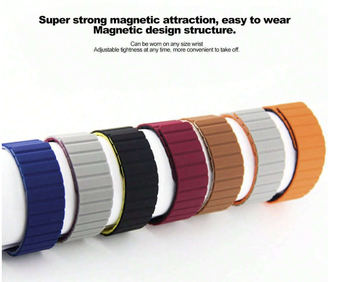 Magnetic Silicone Strap Compatible with Samsung Watch 6 / 5 / 4 (GREEN)