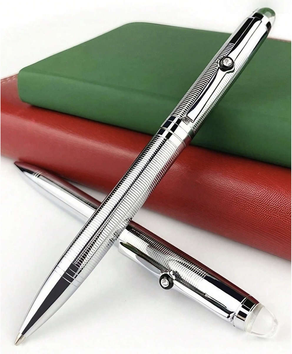 Capless Twist Roller Ball Metal Silver Pen