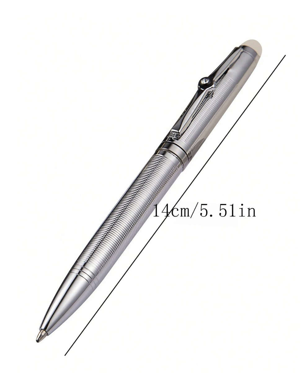 Capless Twist Roller Ball Metal Silver Pen