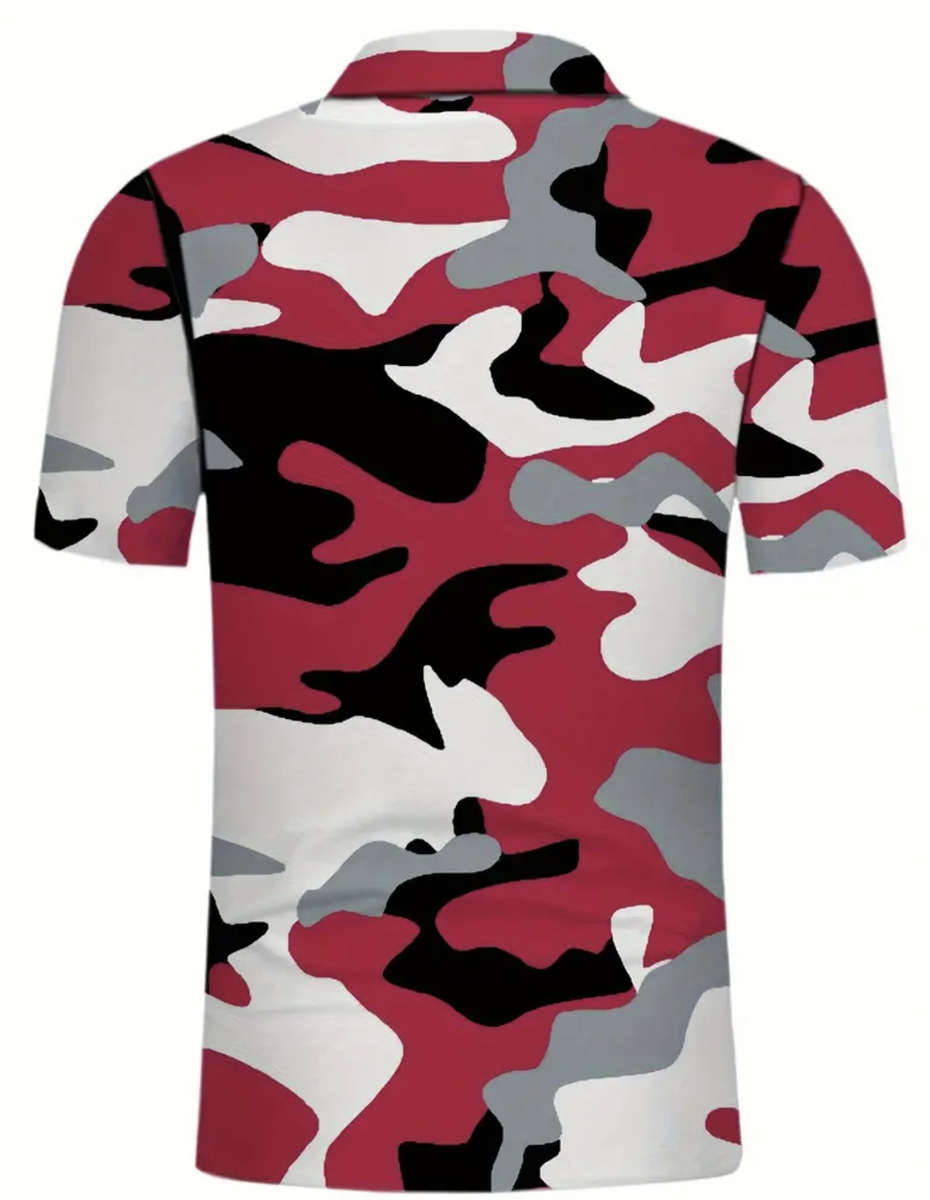 Men's Camouflage Print Golf Shirt (Size - 3XL)
