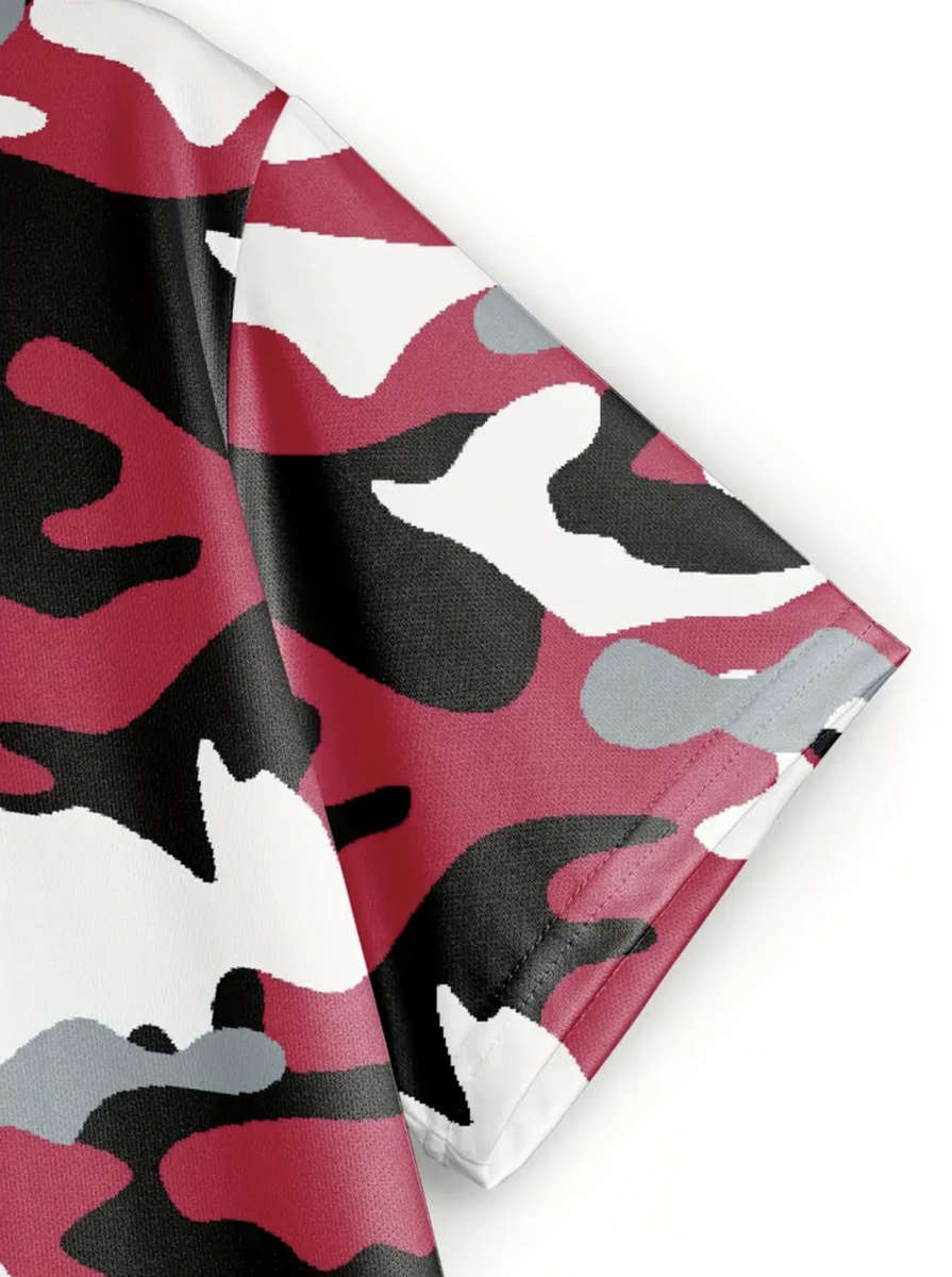 Men's Camouflage Print Golf Shirt (Size - 3XL)