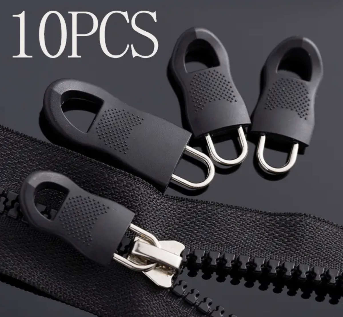10pcs / 1 pack Universal Zipper Pulls - Black