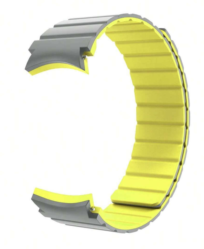 2 Tone Magnetic Silicone Strap compatible with Samsung Watch 6 / 5 / 4 (BLACK ORANGE)