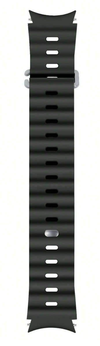 Trendy Silicone Strap Compatible with Samsung Watch 6 / 5 / 4 (BLACK)