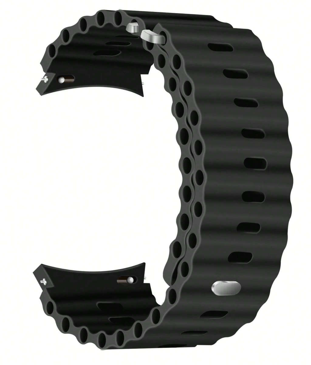Trendy Silicone Strap Compatible with Samsung Watch 6 / 5 / 4 (BLACK)