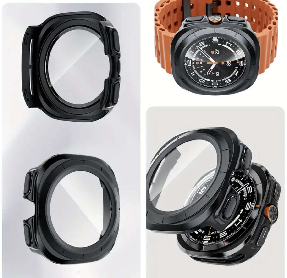 Protective Case for Samsung Galaxy Watch 7 Ultra 47mm (Transparent Silver)