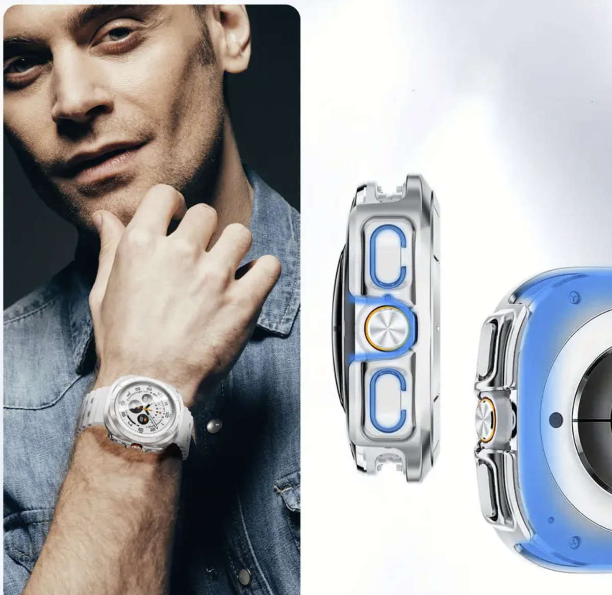 Protective Case for Samsung Galaxy Watch 7 Ultra 47mm (Transparent Silver)