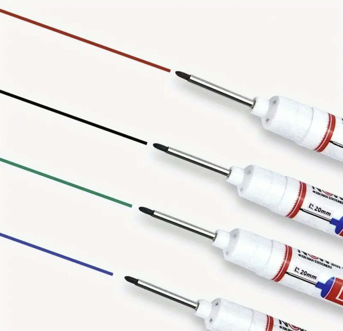 5pcs Multi-Surface Waterproof, No Bleed, Long Nib Markers - 5 Colours