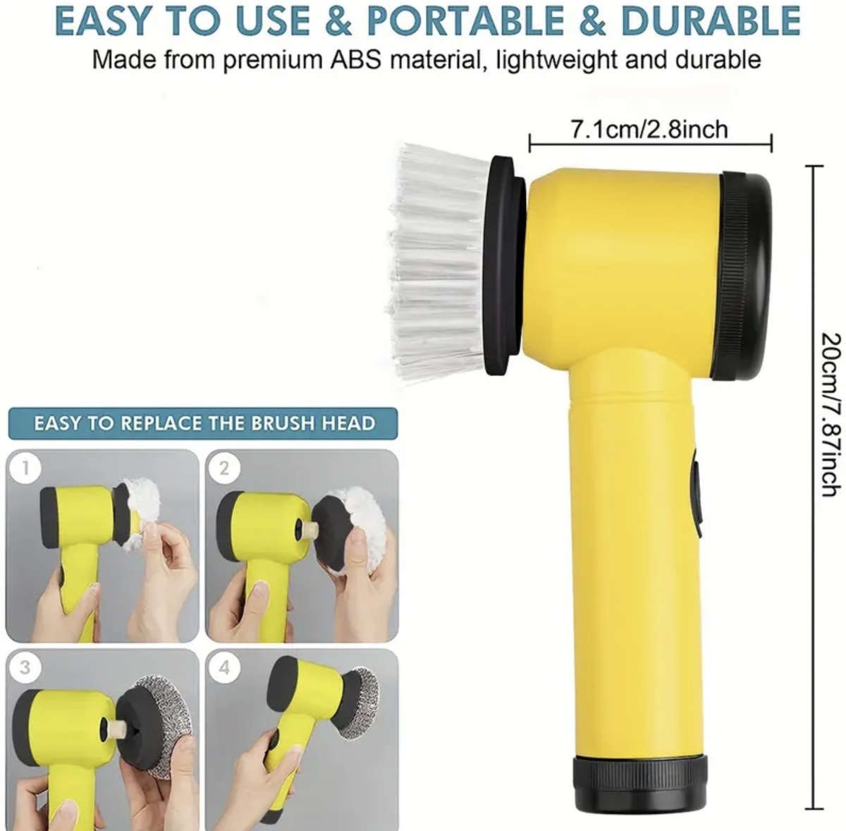 8 in 1 Electric Rotating Washer, Cleaning Brush