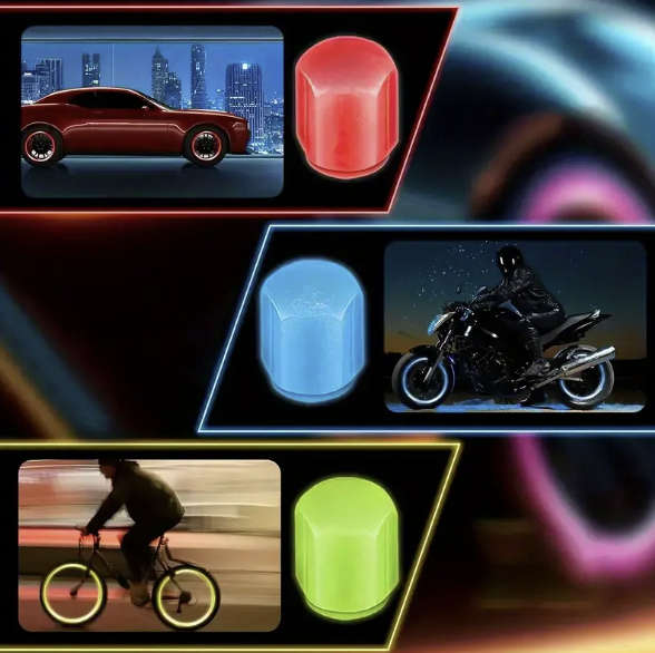 Electric Green Glow-in-the-Dark Tyre Valve Cap