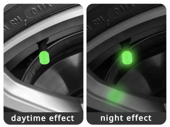 Electric Green Glow-in-the-Dark Tyre Valve Cap