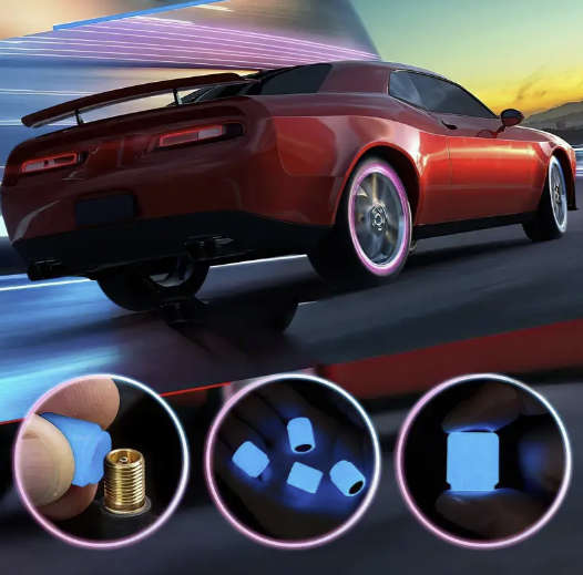 Luminous Blue Glow-in-the-Dark Tyre Valve Cap