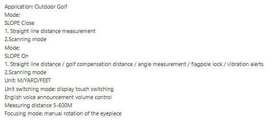 ***GOLF*** Laser Rangefinder with Touchscreen - See pics for more features