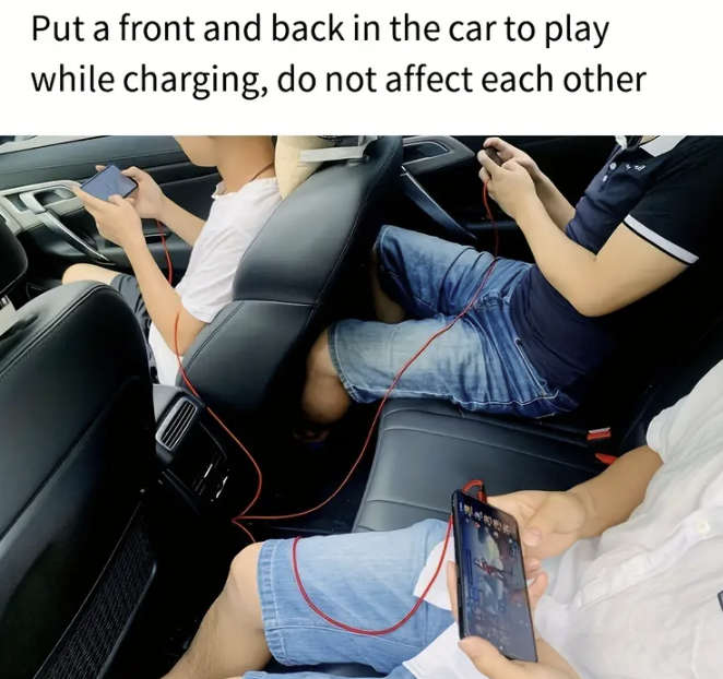 6A Super Fast Charging 3-in-1 (USB C to 3 x Type-C) Data Cable