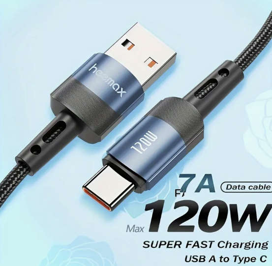***CHARGE YOUR PHONE IN 30MINS*** 120W USB Type C To USB, 7A Fast Charging Cable