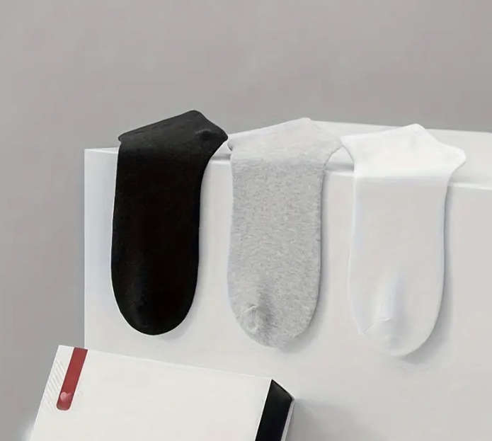 5 pairs (1 Pack) 100% Cotton Ankle Socks