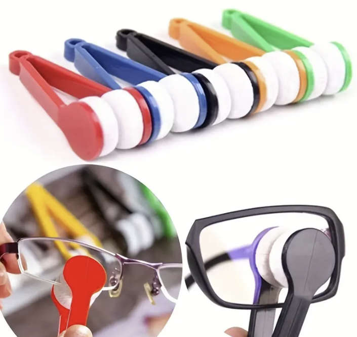 Two-side Glasses Brush Microfiber Cleaner (Random Colour)