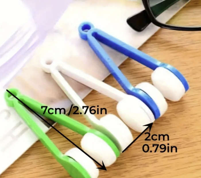 Two-side Glasses Brush Microfiber Cleaner (Random Colour)
