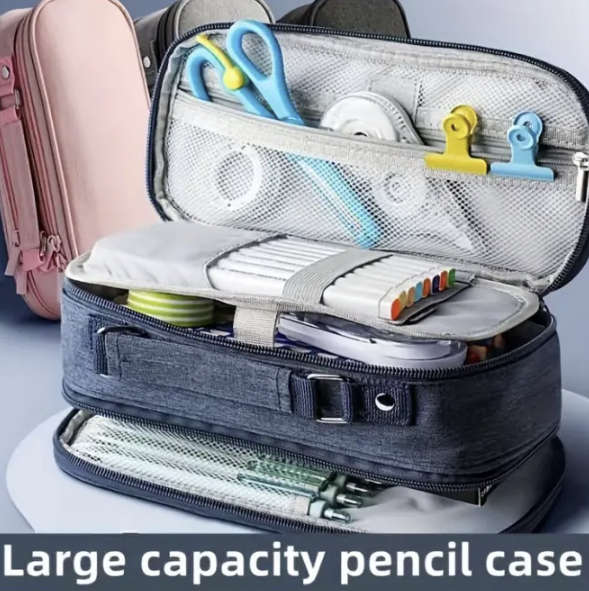 Large Capacity Pencil Case - Black