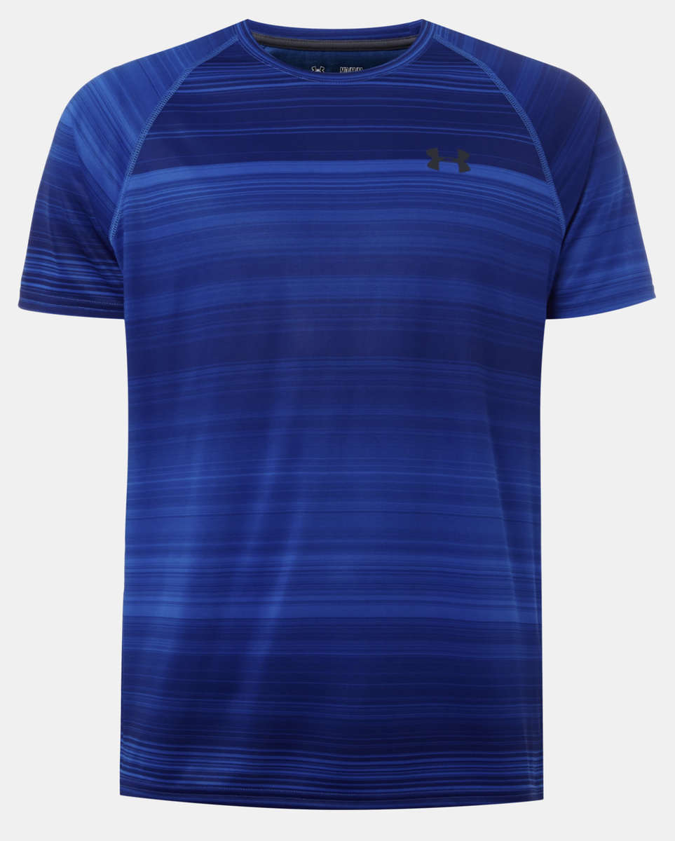 Under Armour HeatGear Functional T-Shirt - Blue Striped (Size - XXL)