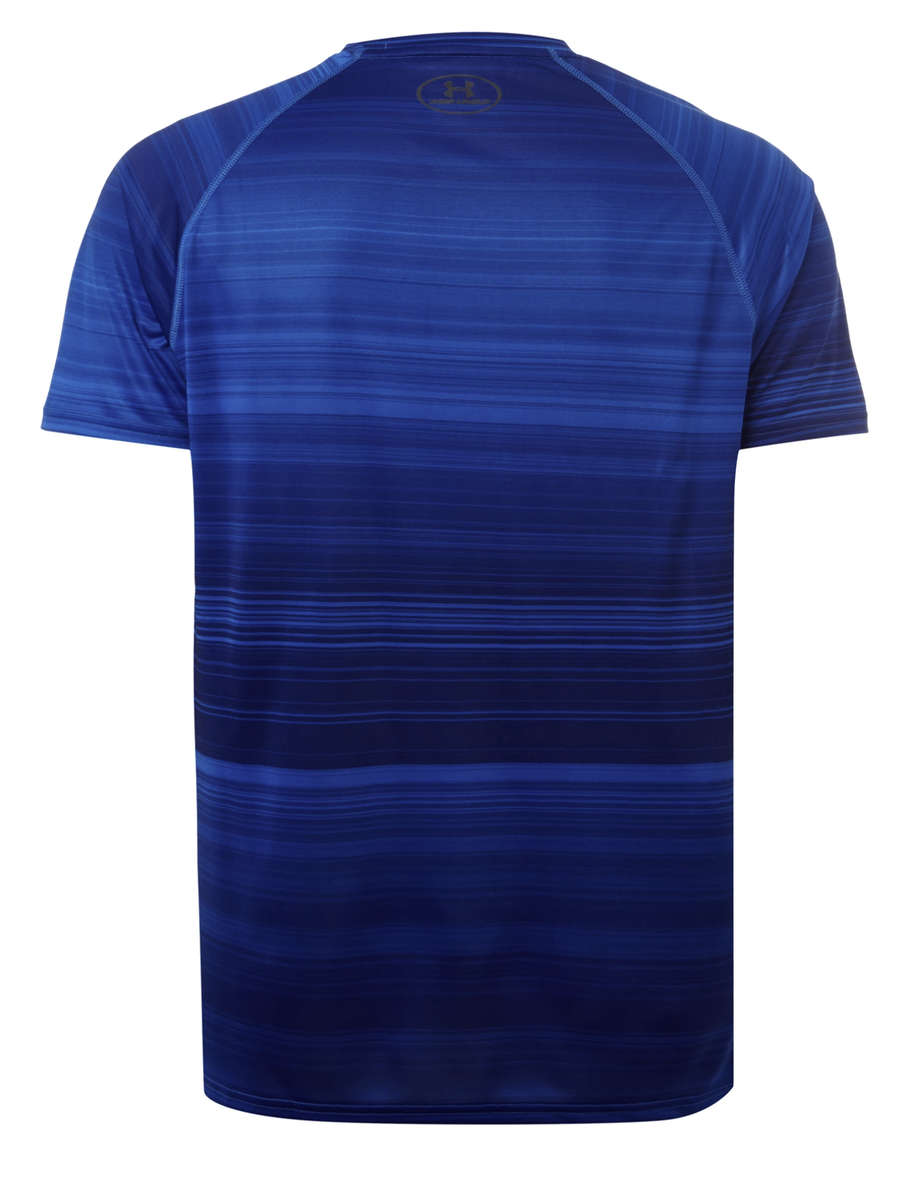 Under Armour HeatGear Functional T-Shirt - Blue Striped (Size - XXL)