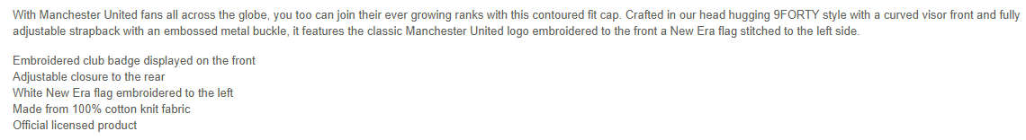 MANCHESTER UNITED CAP