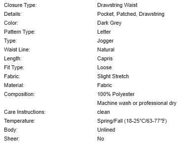 Homme Loose Men's  Capri Sweatpants with Drawstring Waist (Dark Grey) - Size XXL