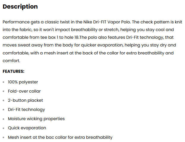 ***GOLF*** Nike Dri-Fit Vapor Textured Polo - Black (Size - XL)