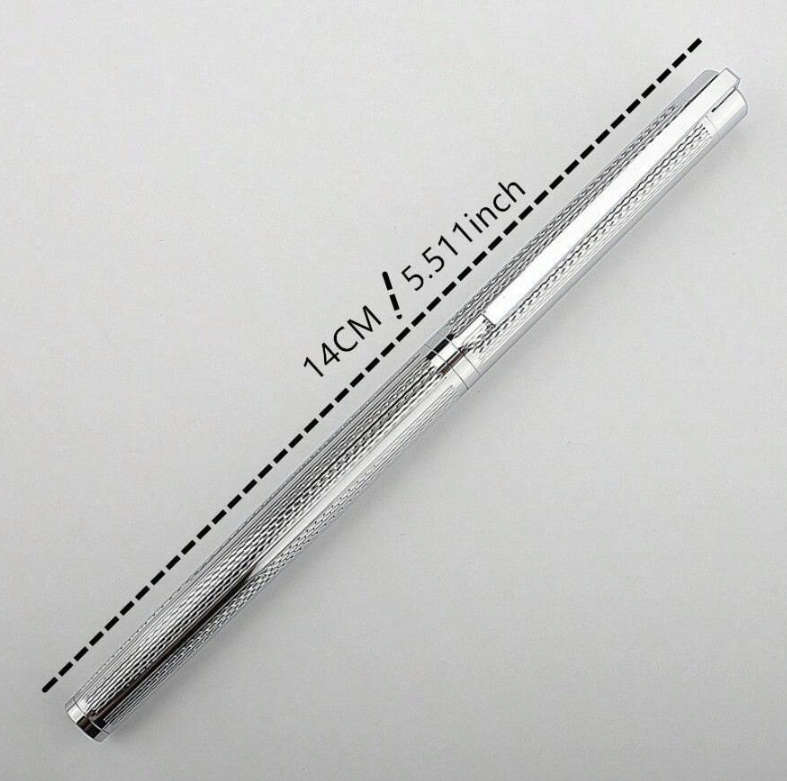 Luxury Silver Metal Textured Fountain Pen
