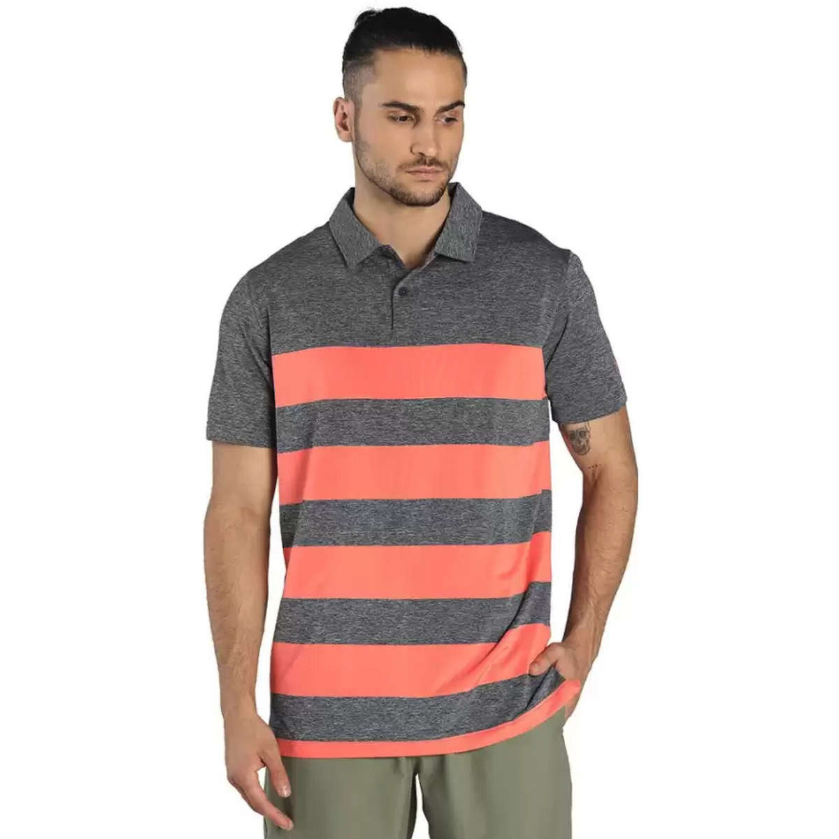 Puma Mattr Orange Stripe Golf Polo