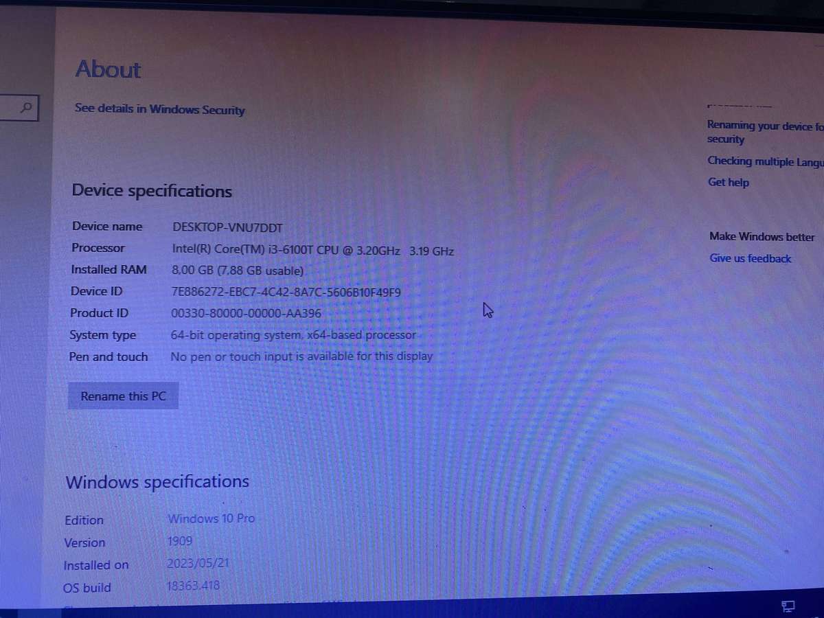 Lenovo thinkcentre M700 i3 8gb 256ssd sata. M.2 slot. Windows 11. Office Proplus 2016 genuine lic.