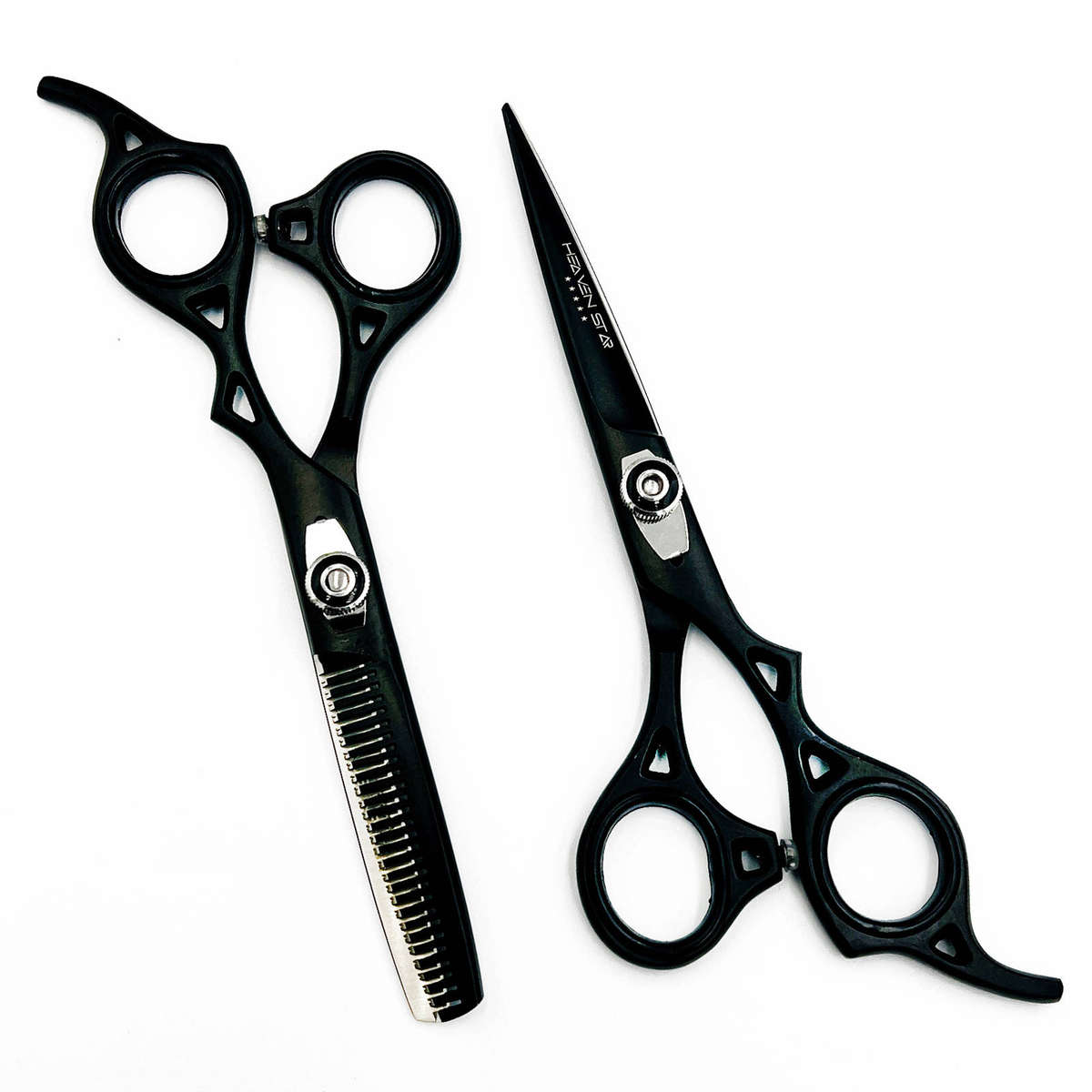 Professional Salon Barber Hairdressing & Thinning Scissors 6.5" Set - Black Matte