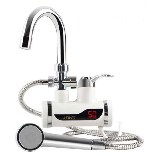 Wall Mount Instant electric heating water faucet & Handheld shower head (metal inlet)