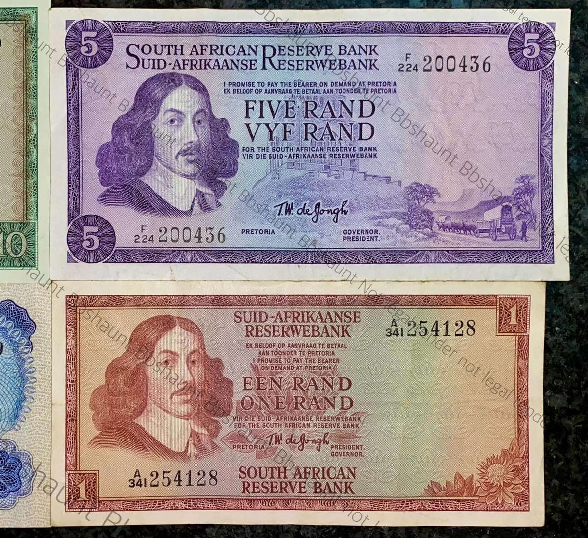 Complete set Tw De Jongh R10 to R1 - All Springbuck wtm 1967-1973(1 bid takes all)