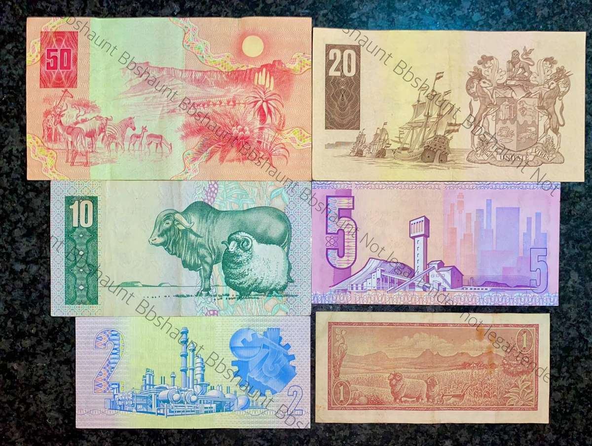 Complete Set GPC De Kock & Decimals R50 TO R2 - 1980s (R1 de Jongh 1975) (1 bid takes all)