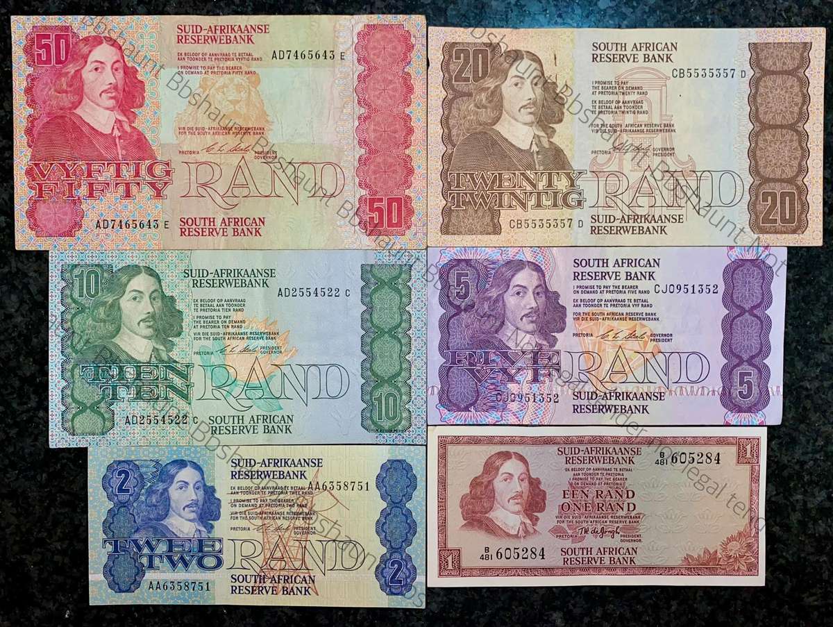 Complete Set CL Stals & Decimals R50 to R2AA - 1st issue 1990 (R1 TW De Jongh) (1 bid takes all)