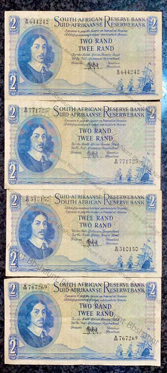 MH DE KOCK R2 ---- 4TH ISSUE 1961 VAN RIEBEECK WTM (BID PER NOTE)