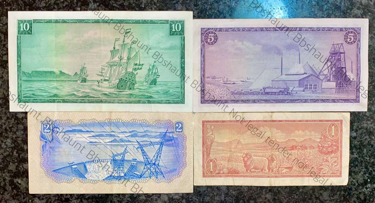 Complete Set Tw De Jongh R10 to R1 - Springbuck & Van Riebeeck wtm 1967-1975 (1 bid takes all)