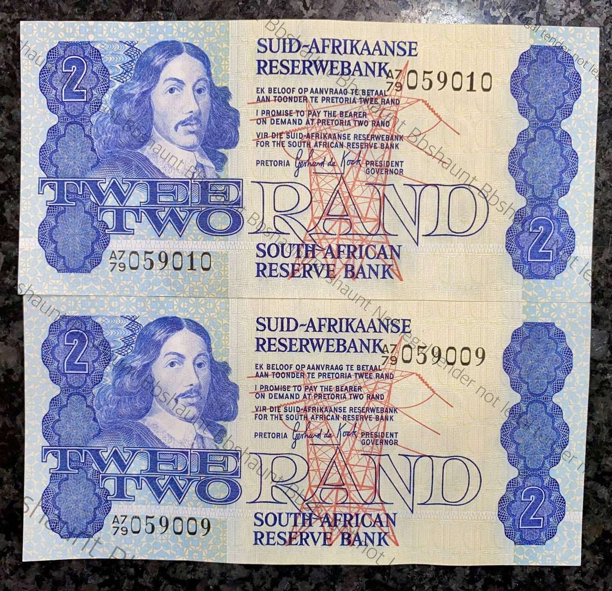 GPC De Kock. R2 in sequence A4 79/059010-009 -- 2nd issue 1981 (1 bid takes all )