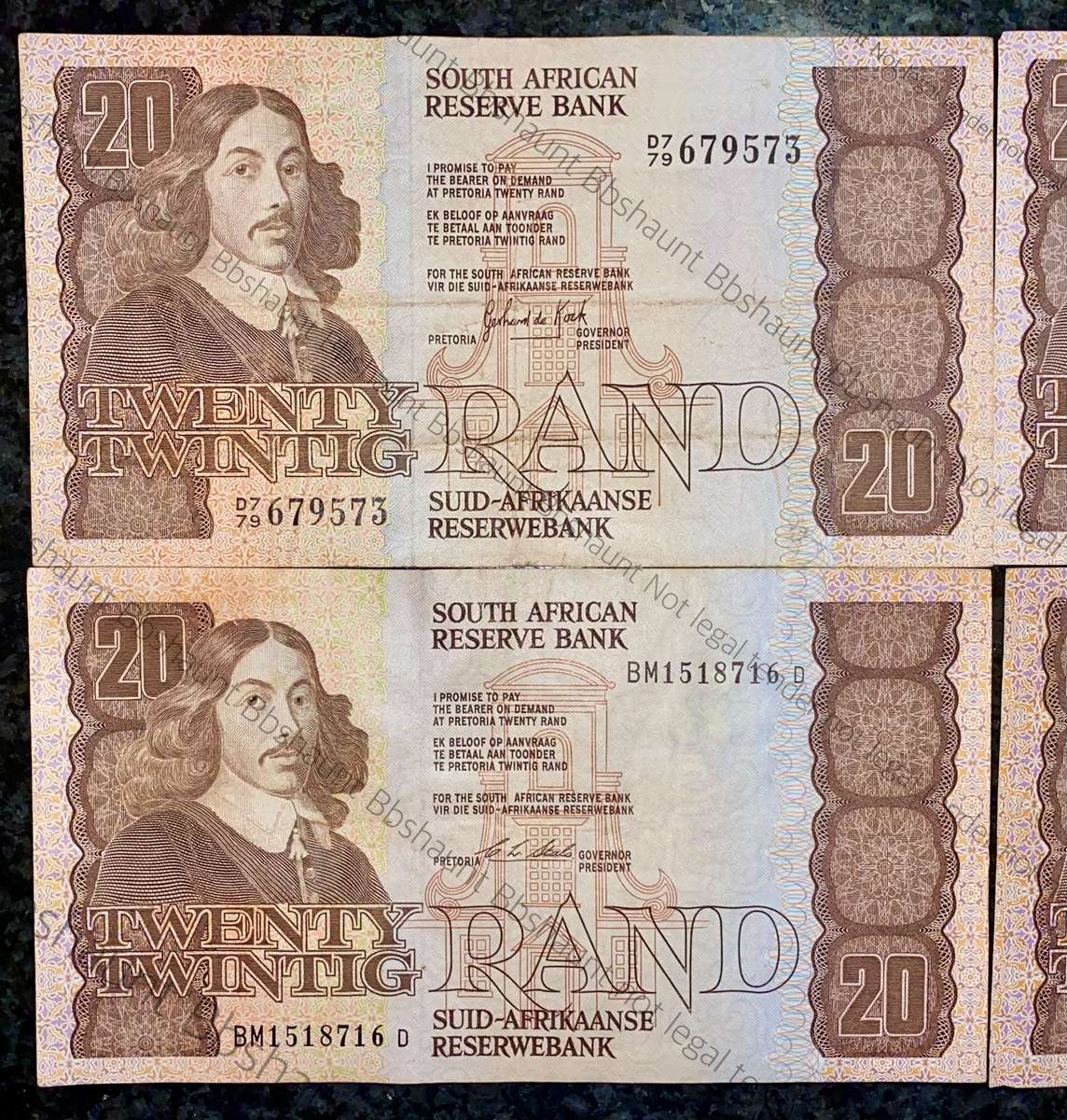 SET OF R20 -- CL STALS 1990 & GPC DE KOCK 1980s (1 BID TAKES ALL)