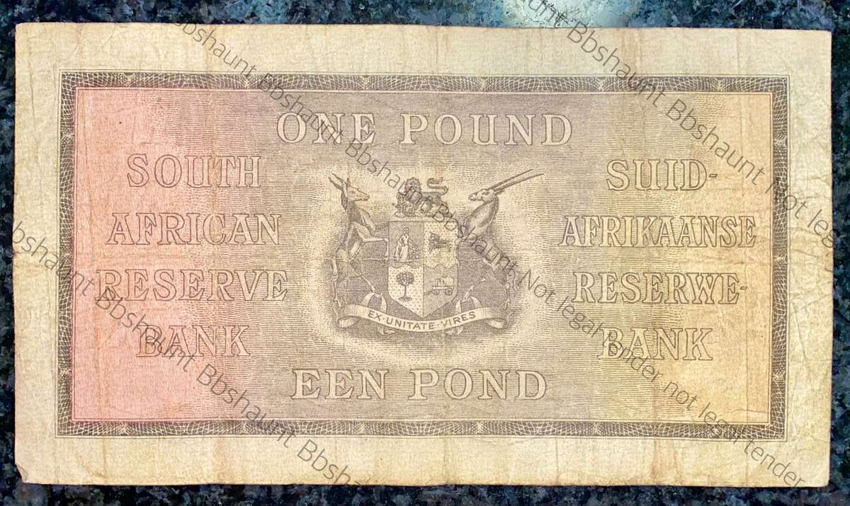 J POSTMUS 1 POUND 29TH APRIL 1939 ENG/AFR A89 /281016 FIRST AND ONLY ISSUE