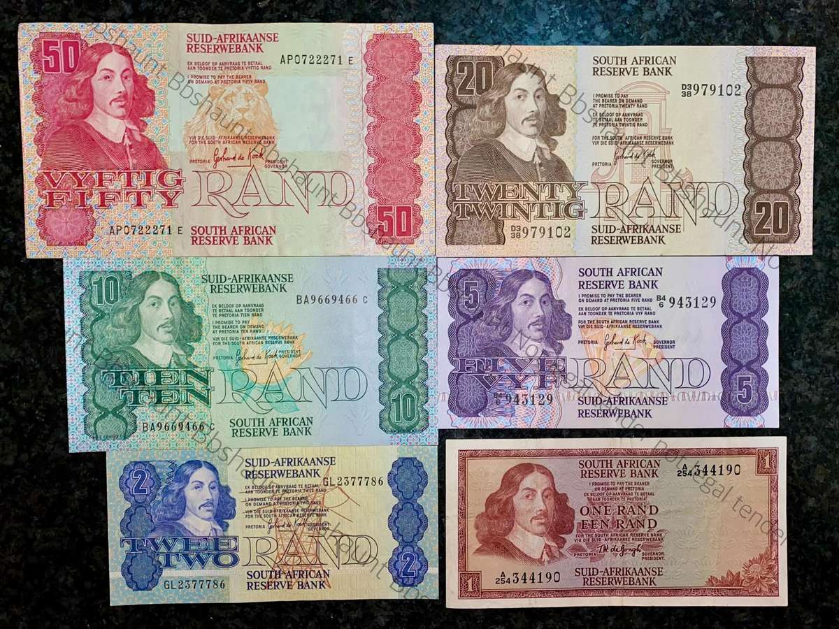 Complete Set GPC De Kock & decimals R50 TO R2 - Good Condition (R1 De Jongh 1967) (1 bid takes all)