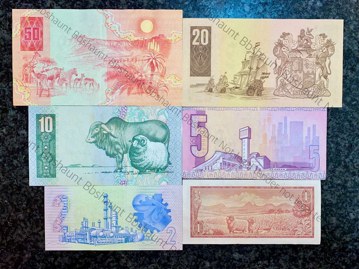 COMPLETE SET OF GPC DE KOCK & DECIMALS R50 TO R2 GOOD CONDITION 1980s(R1 TW DE JONGH (1 BID TAKES AL
