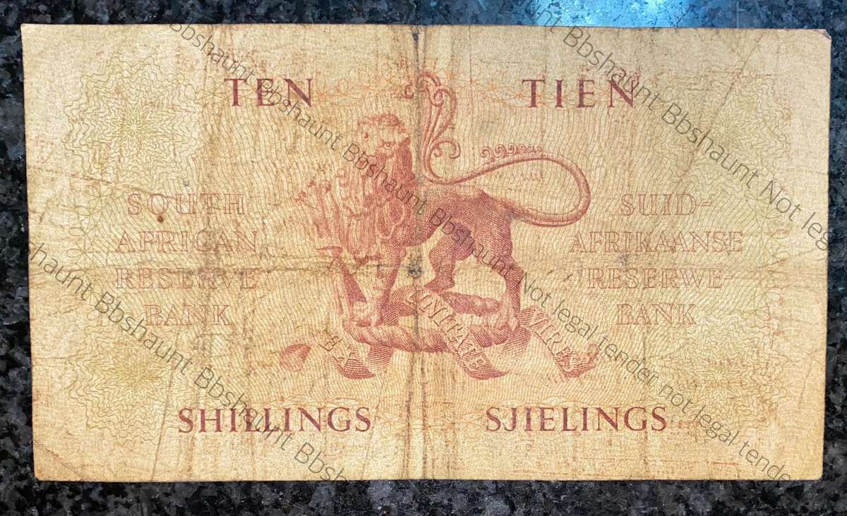 Mh De Kock. 10 shillings 6-1-1959 -- A171