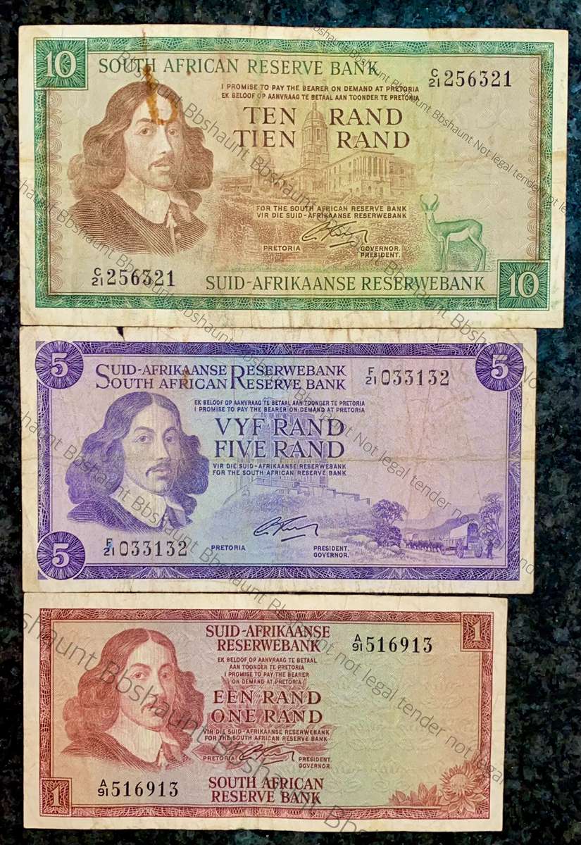 COMPLETE SET OF G.RISSIK & DECIMALS R10 - C21 - R5 - F21 & R1 - A91 - 2ND ISSUE 1966( 1 BID TAKES AL