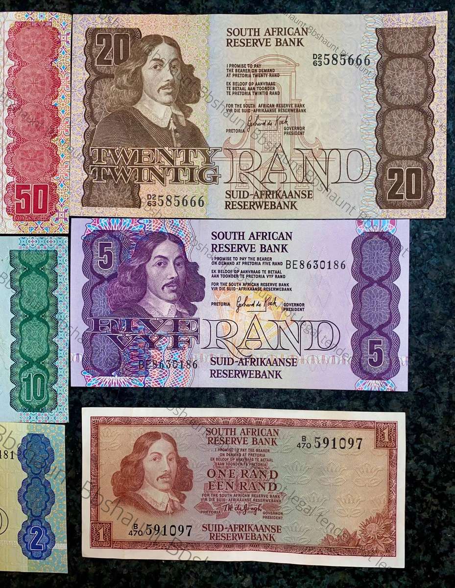 Complete Set GPC De Kock & decimals R50 TO R2 - Very Good Condition (R1 De Jongh 1973)