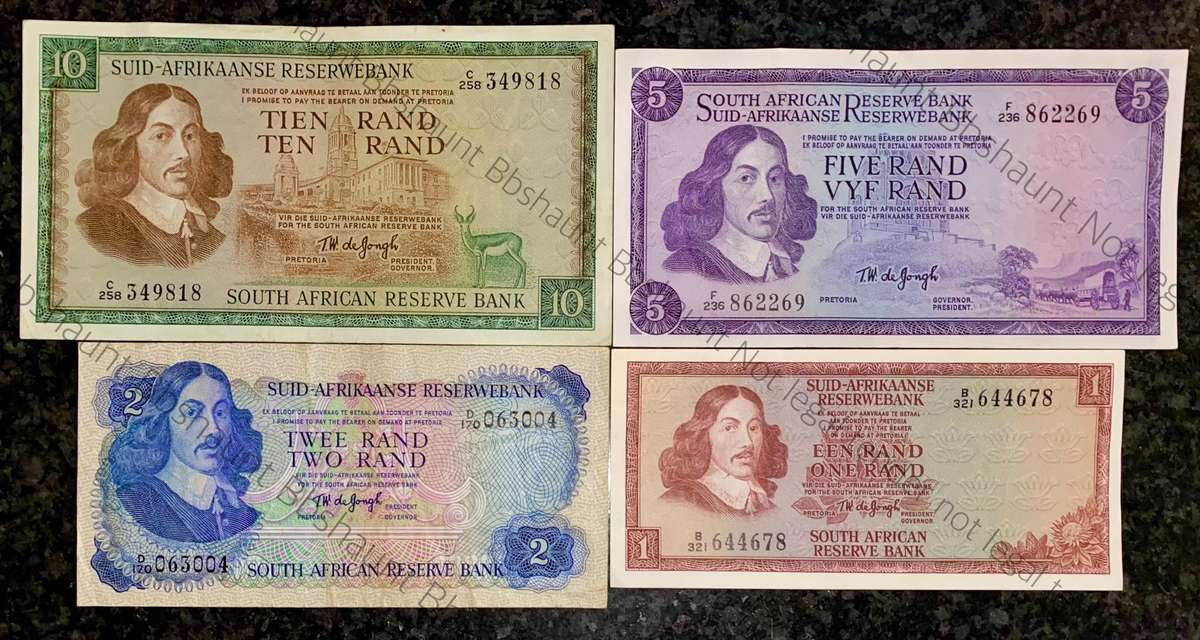 Complete Set Tw De Jongh R10 to R1 -- 1967-1975(1 bid takes all)