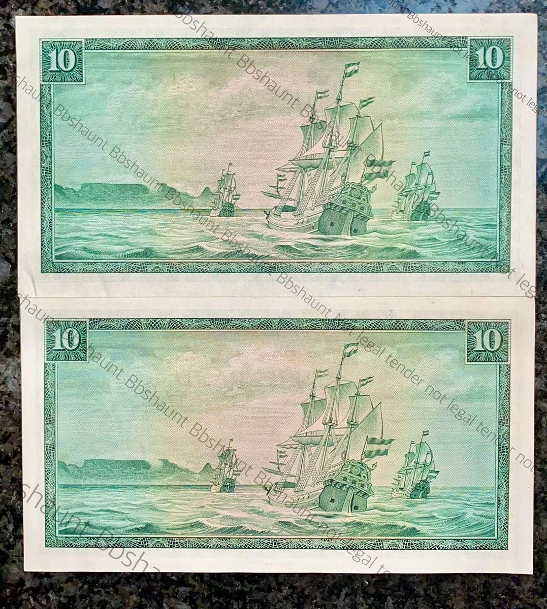 TW DE JONGH R10 IN SEQUENCE C226 /409700-699 UNC 3RD ISSUE 1975 E/A VAN RIEBEECK WTM(1 BID TAKES ALL